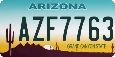 AZ license plate AZF7763