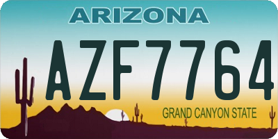 AZ license plate AZF7764