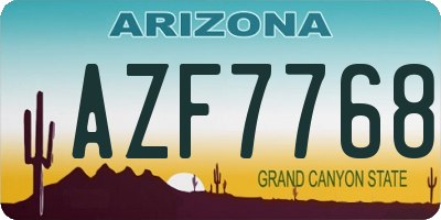 AZ license plate AZF7768