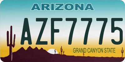 AZ license plate AZF7775