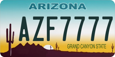 AZ license plate AZF7777