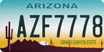 AZ license plate AZF7778
