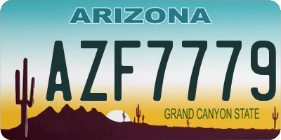 AZ license plate AZF7779