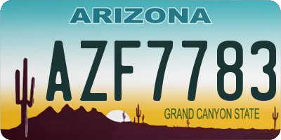 AZ license plate AZF7783