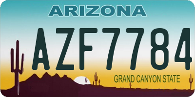 AZ license plate AZF7784