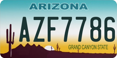 AZ license plate AZF7786