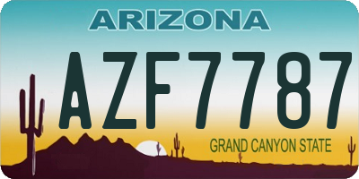 AZ license plate AZF7787