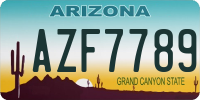 AZ license plate AZF7789