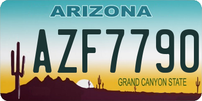 AZ license plate AZF7790
