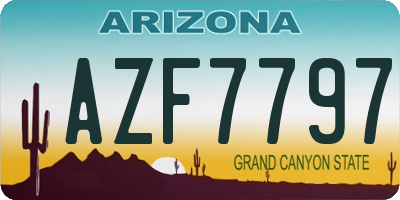 AZ license plate AZF7797