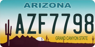 AZ license plate AZF7798