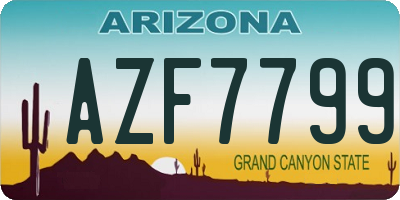 AZ license plate AZF7799
