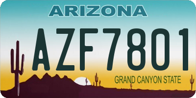 AZ license plate AZF7801