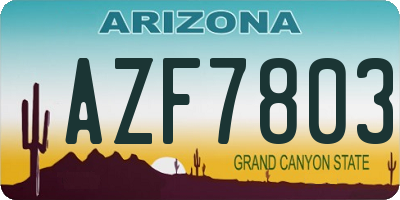 AZ license plate AZF7803