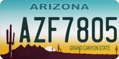 AZ license plate AZF7805