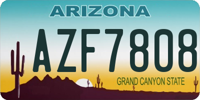 AZ license plate AZF7808
