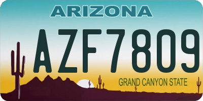 AZ license plate AZF7809