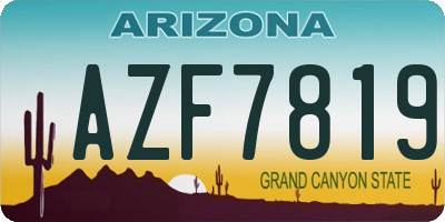 AZ license plate AZF7819