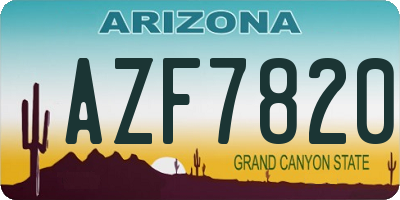 AZ license plate AZF7820