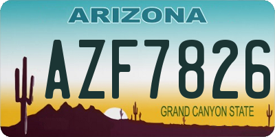 AZ license plate AZF7826