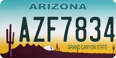AZ license plate AZF7834