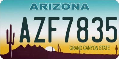 AZ license plate AZF7835