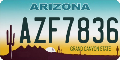 AZ license plate AZF7836