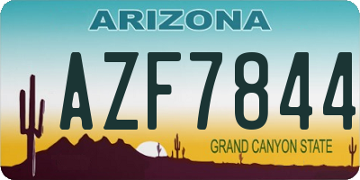 AZ license plate AZF7844