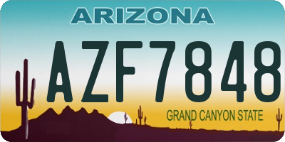 AZ license plate AZF7848