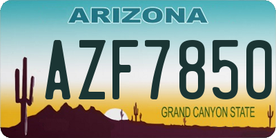 AZ license plate AZF7850