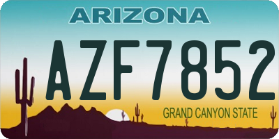 AZ license plate AZF7852