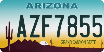 AZ license plate AZF7855