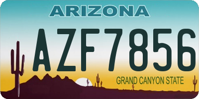 AZ license plate AZF7856