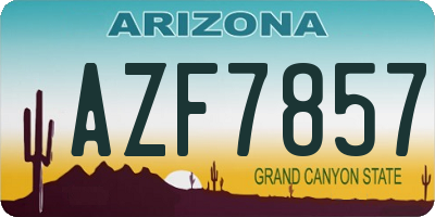 AZ license plate AZF7857