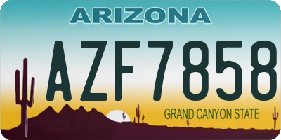 AZ license plate AZF7858