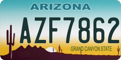 AZ license plate AZF7862