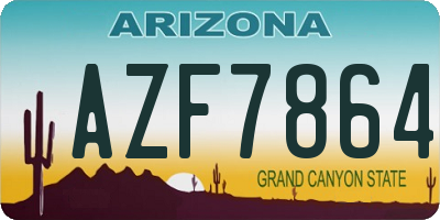 AZ license plate AZF7864