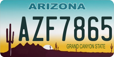 AZ license plate AZF7865