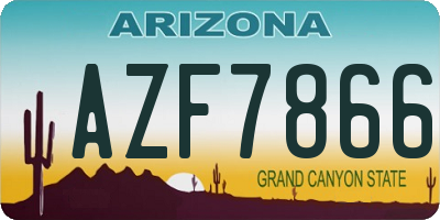 AZ license plate AZF7866