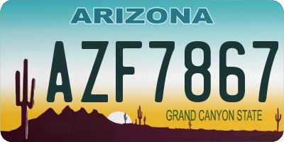 AZ license plate AZF7867