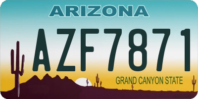 AZ license plate AZF7871