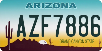 AZ license plate AZF7886