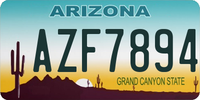 AZ license plate AZF7894