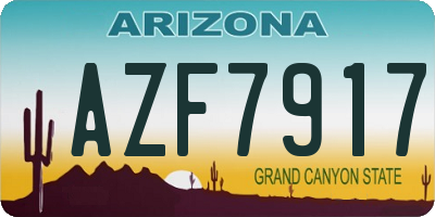 AZ license plate AZF7917
