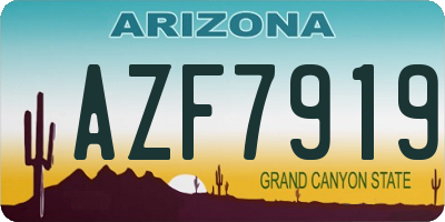 AZ license plate AZF7919