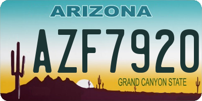 AZ license plate AZF7920
