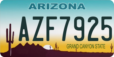 AZ license plate AZF7925