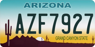 AZ license plate AZF7927