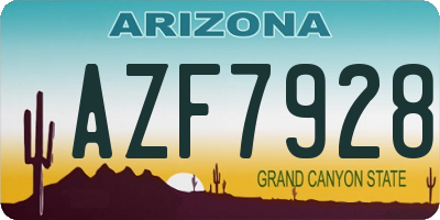 AZ license plate AZF7928