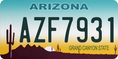 AZ license plate AZF7931